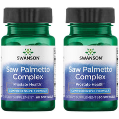 Swanson Saw Palmetto Complex bottle with capsules for daily wellness support.