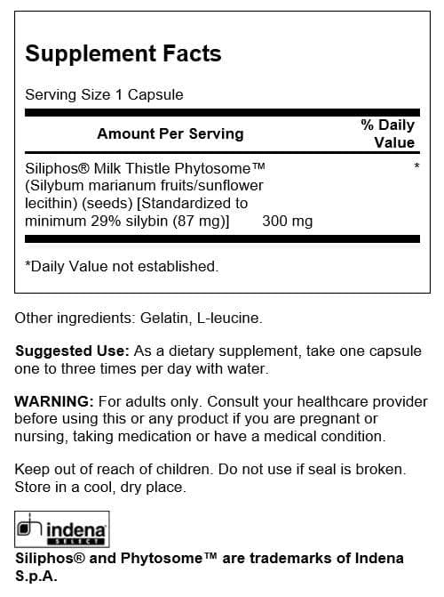 Swanson Siliphos milk thistle capsules for easy daily supplementation