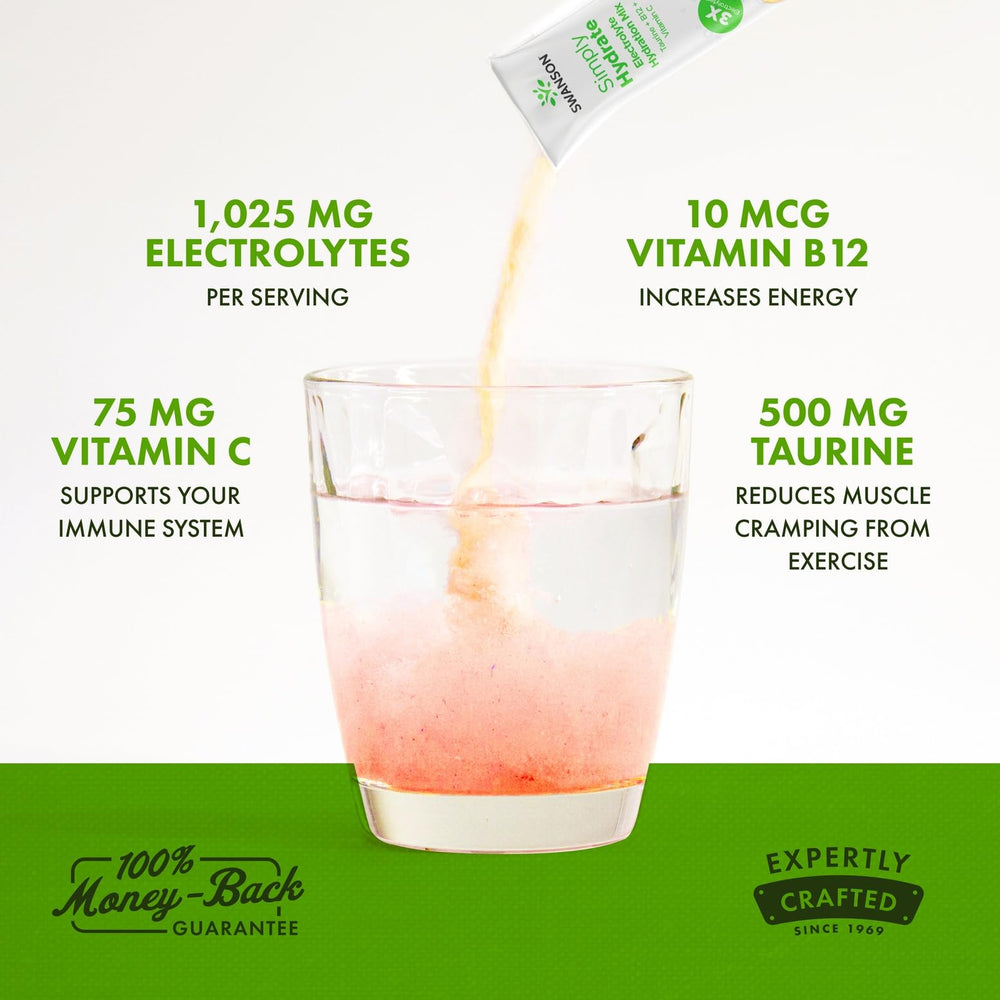 Swanson Simply Hydrate includes potassium and magnesium for mineral-rich hydration.