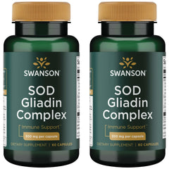 Swanson Sod Gliadin Complex bottle with capsules showing potential antioxidant support