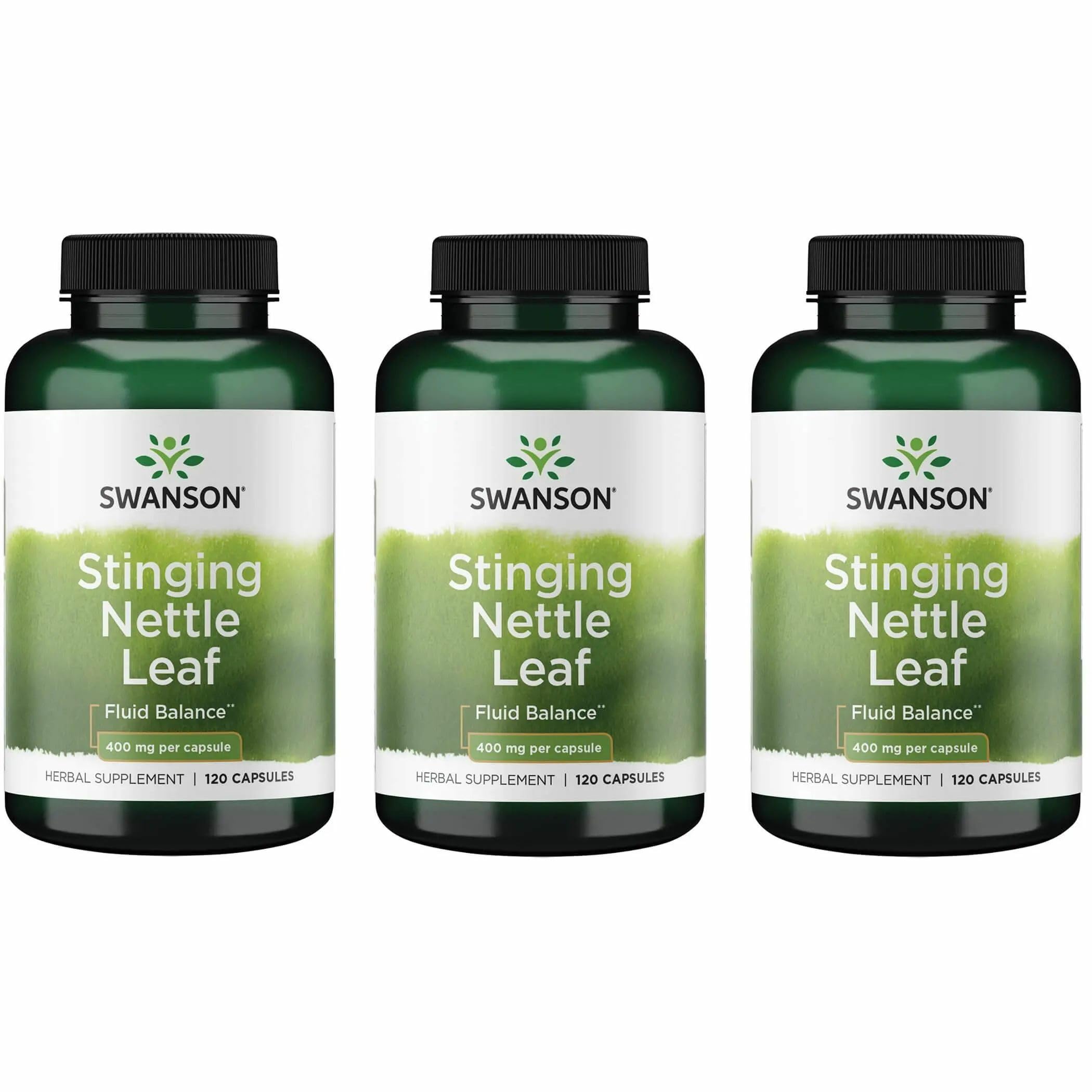 Swanson Stinging Nettle Leaf bottle with 120 capsules for daily urinary and respiratory support
