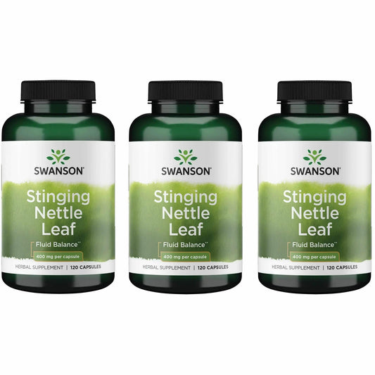 Swanson Stinging Nettle Leaf bottle with 120 capsules for daily urinary and respiratory support