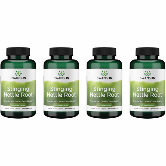 Swanson Stinging Nettle Root capsules bottle shown for daily wellness support.