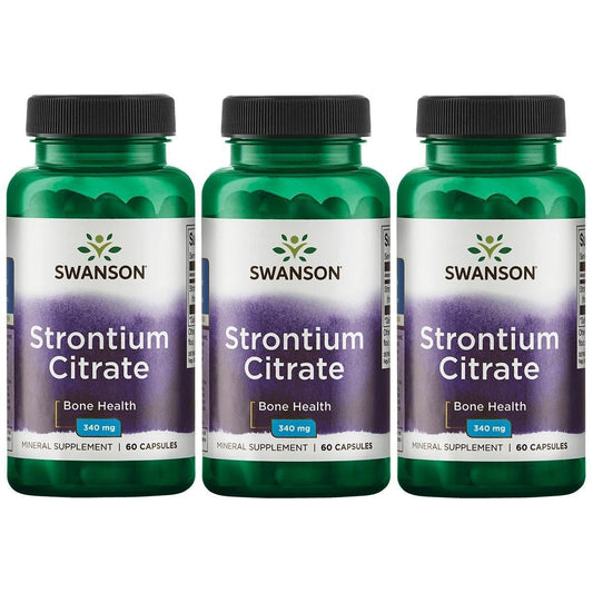 Swanson Strontium Citrate 340 mg capsules bottle supporting bone health and dental wellness