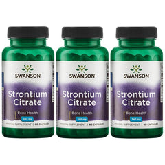 Swanson Strontium Citrate 340 mg capsules bottle supporting bone health and dental wellness