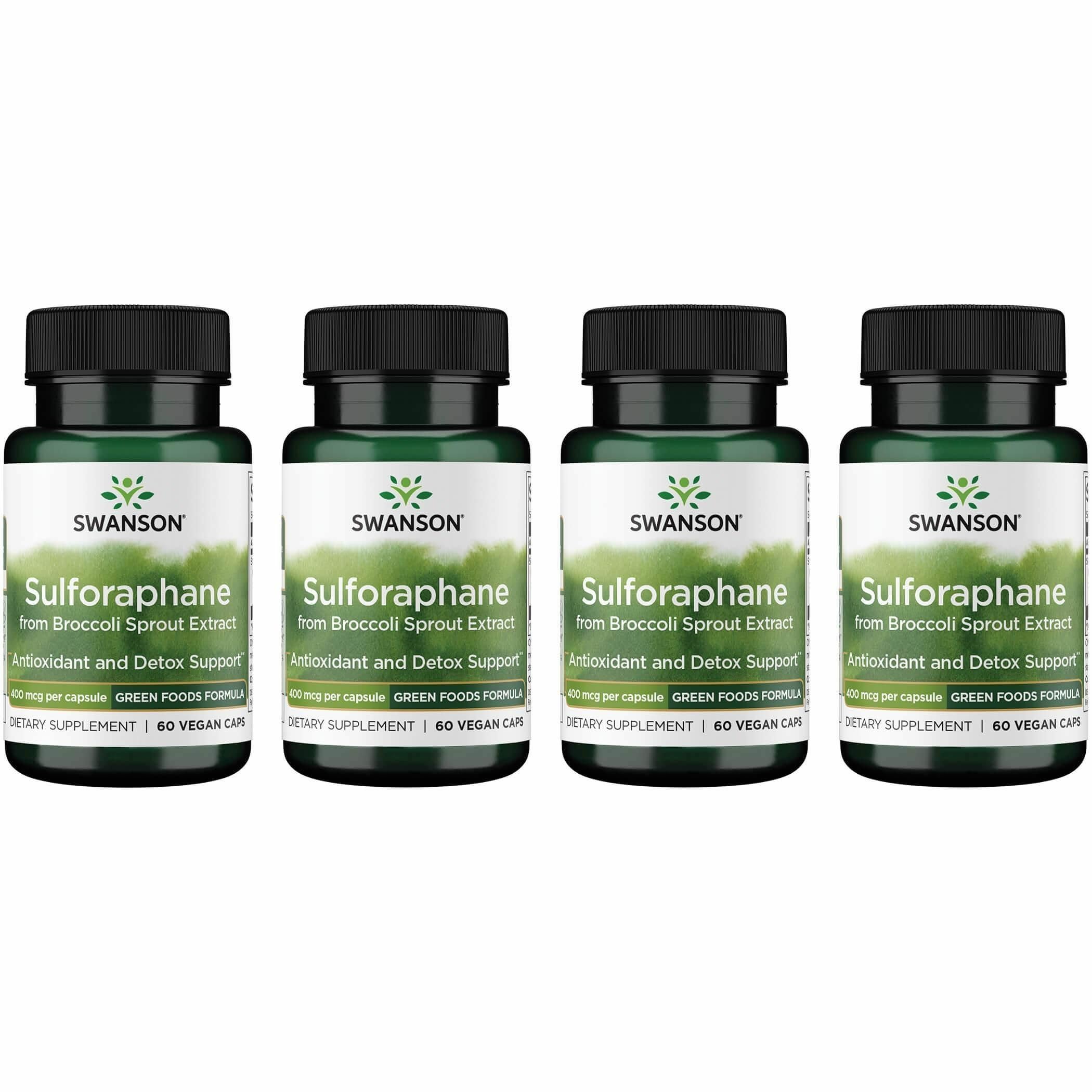 Swanson Sulforaphane bottle front with 0.4% sulforaphane label for daily support