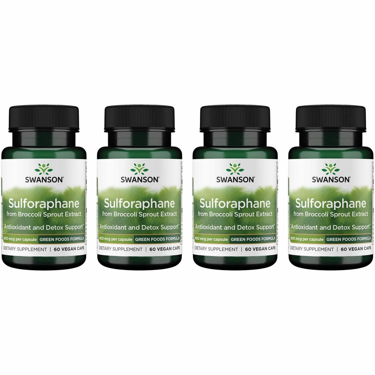 Swanson Sulforaphane bottle front with 0.4% sulforaphane label for daily support