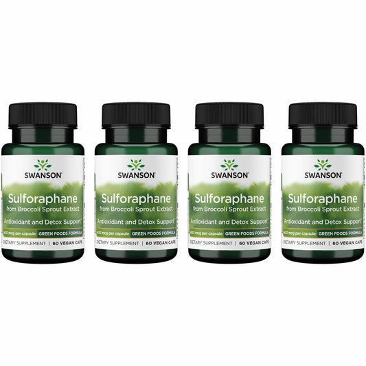 Swanson Sulforaphane bottle front with 0.4% sulforaphane label for daily support