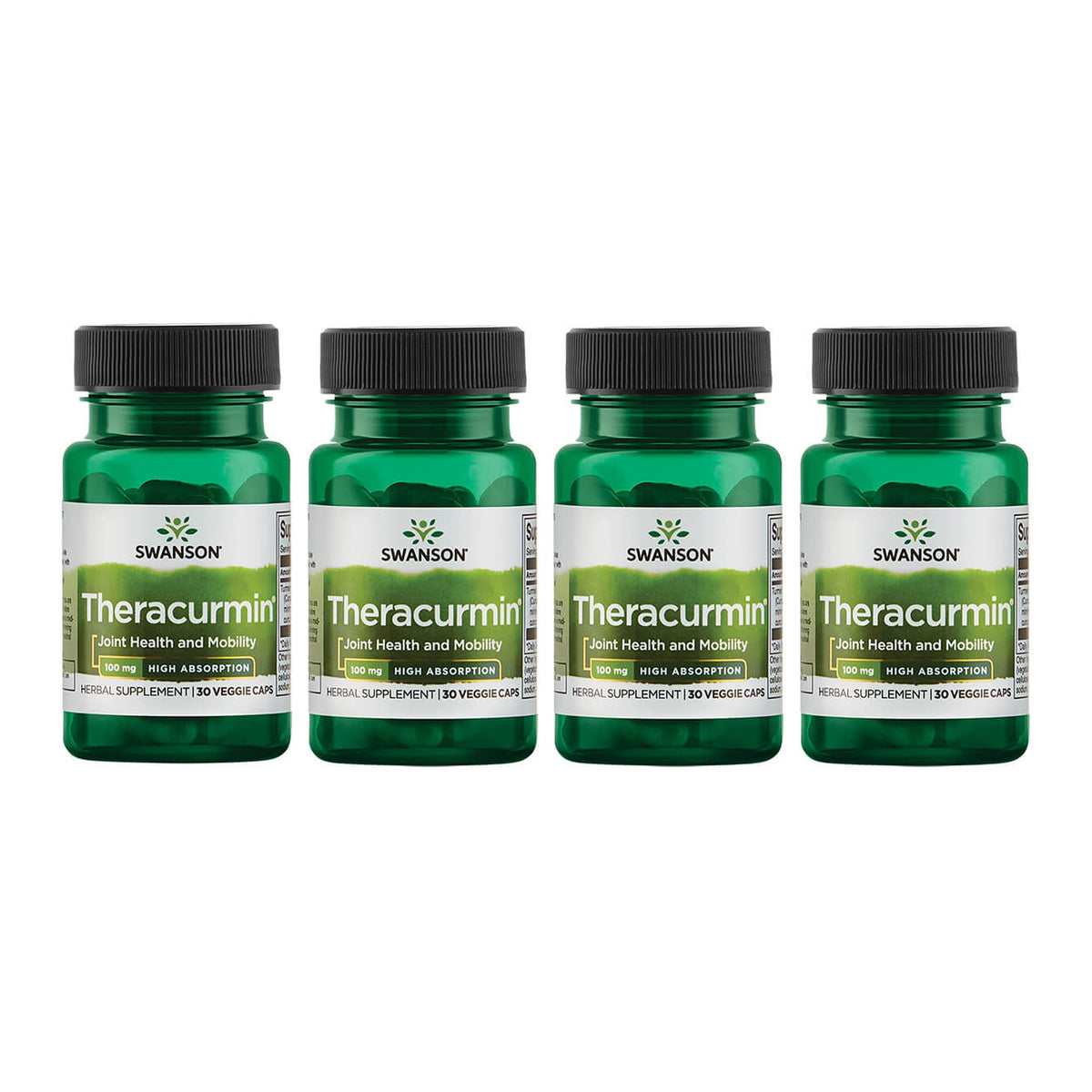 Swanson Theracurmin bottle front shows high absorption turmeric for joint support.