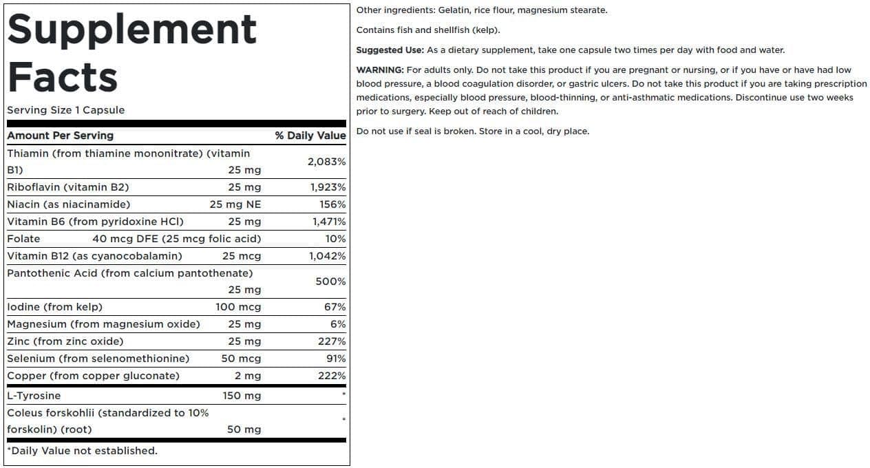 Swanson Thyroid Essentials label close-up highlighting non-GMO formula