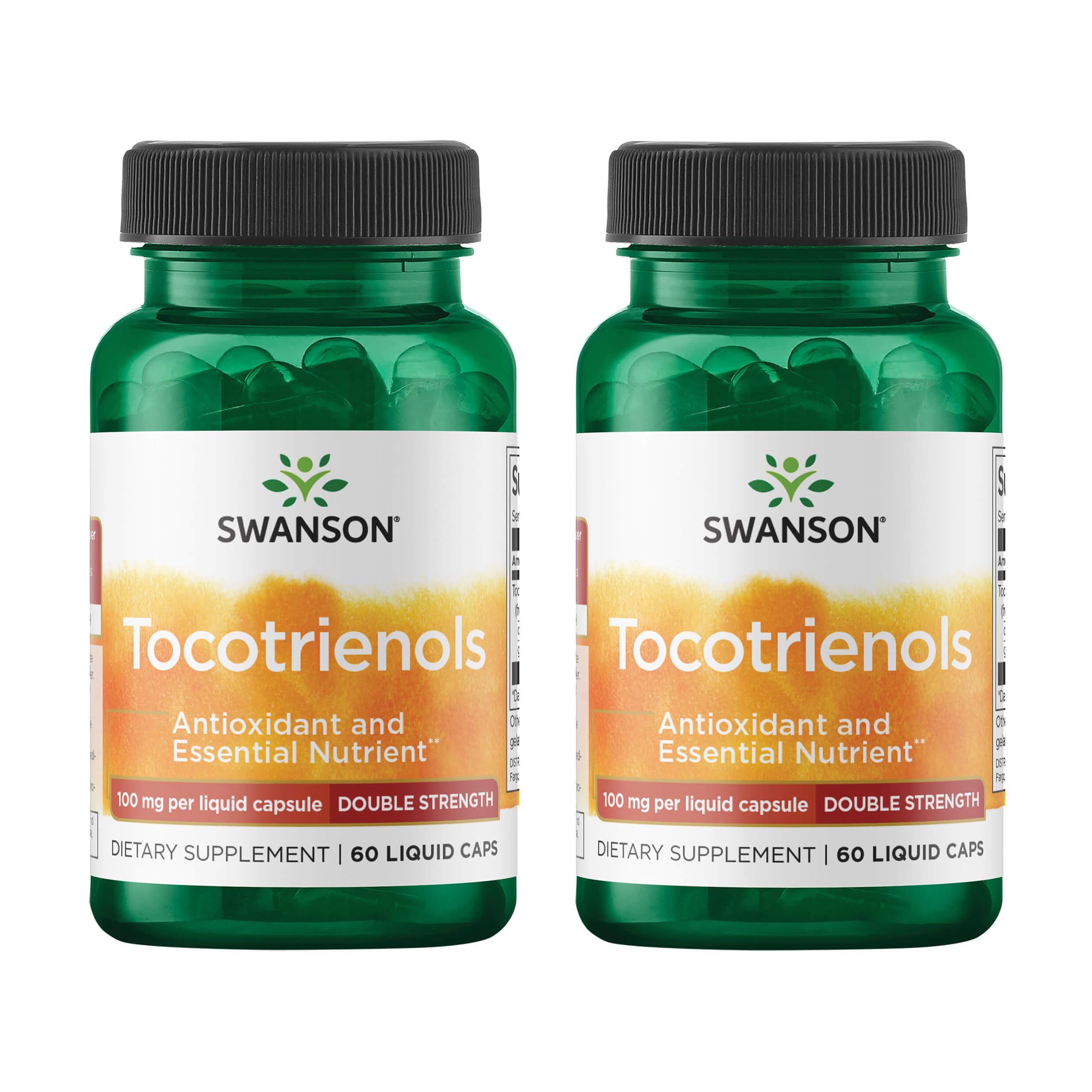 Swanson Tocotrienols bottle front highlighting delta- and gamma-tocotrienols for antioxidant protection