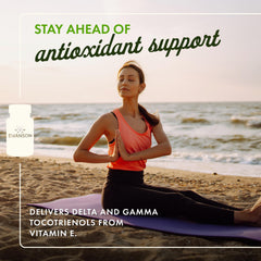 Swanson Tocotrienols bottle side label displaying non-GMO claim and supplement facts
