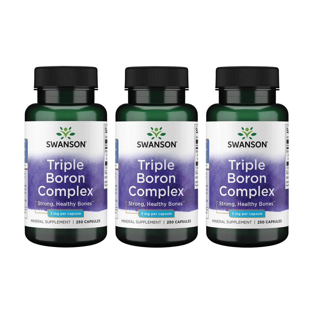 Swanson Triple Boron Complex bottle front showing three boron forms for absorption.