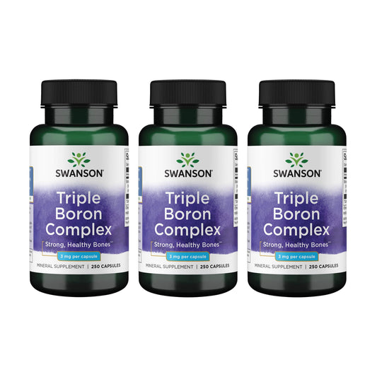 Swanson Triple Boron Complex bottle front showing three boron forms for absorption.
