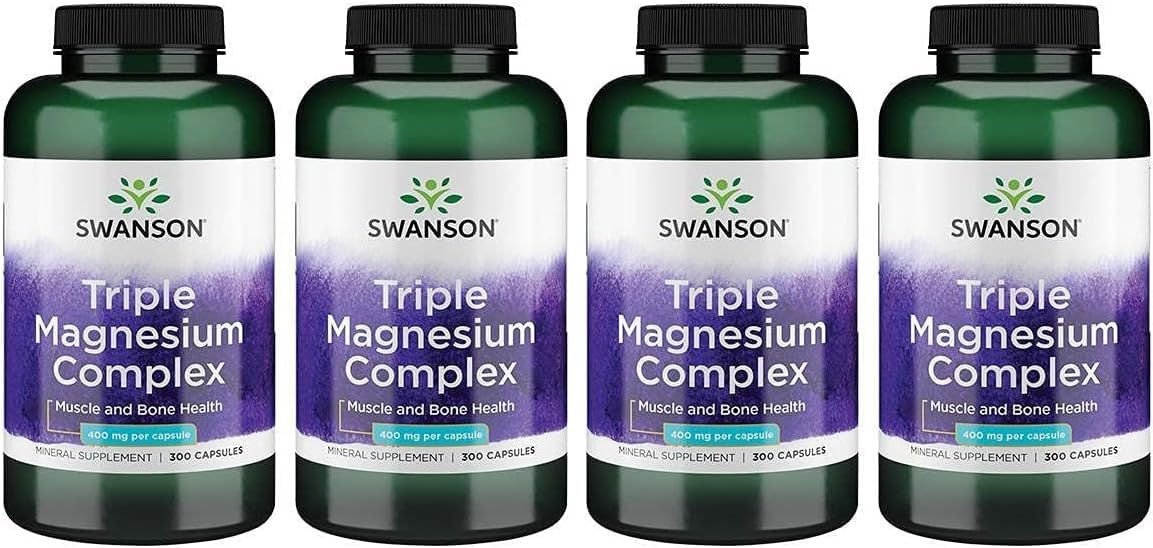 Swanson Triple Magnesium Complex bottle with capsules for daily mineral support
