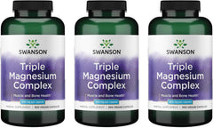Swanson Triple Magnesium Complex bottle front shown for daily mineral support.