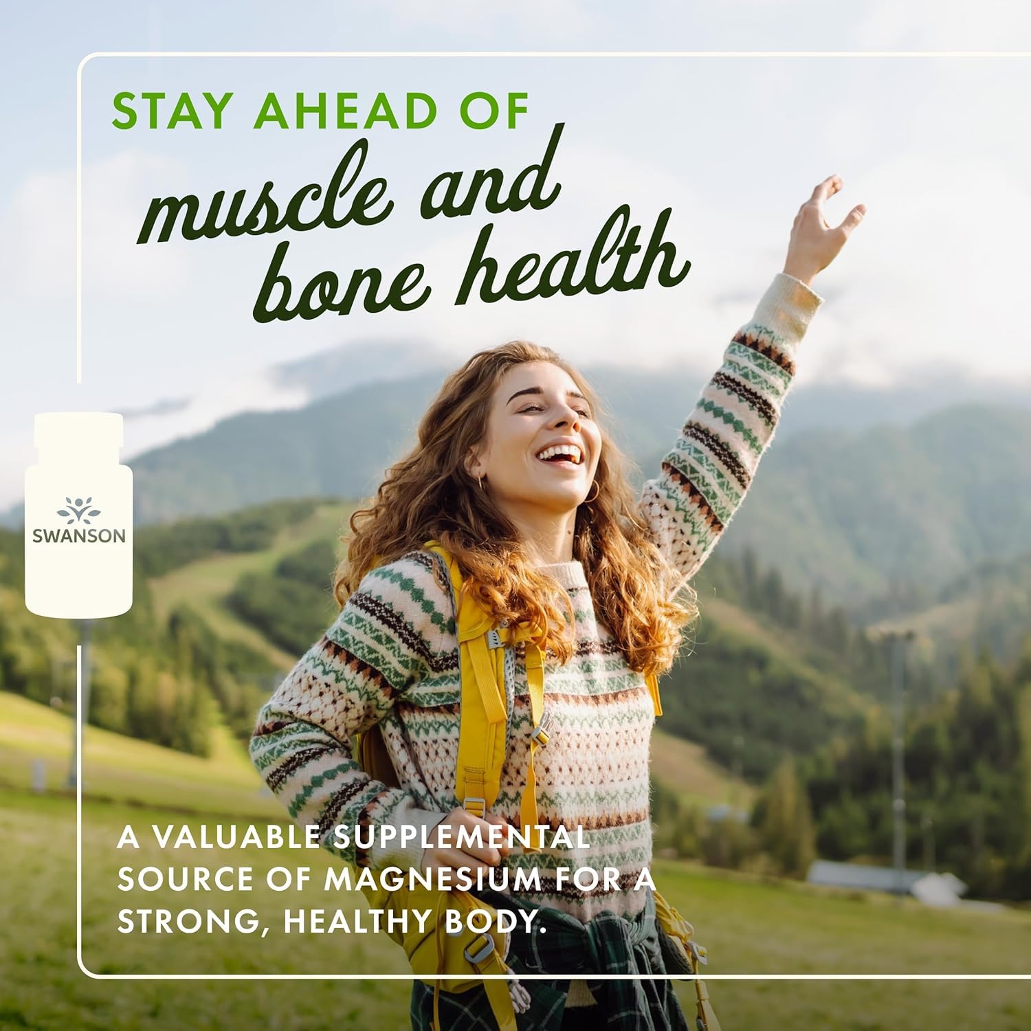 Swanson Triple Magnesium Complex capsules arranged to highlight vegan formula.