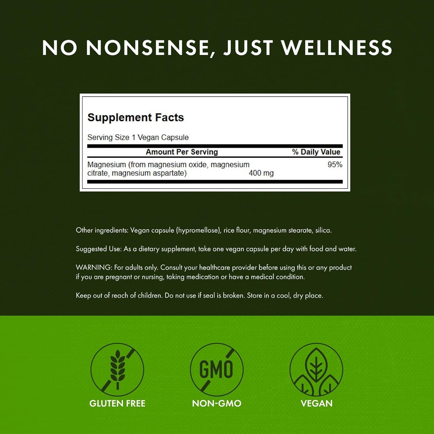Swanson Triple Magnesium Complex label highlighting the blend for absorption