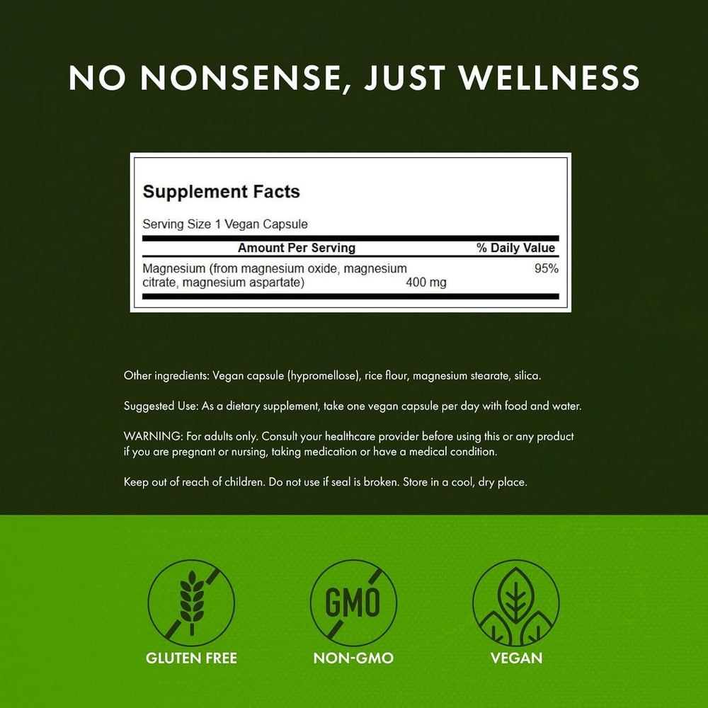 Swanson Triple Magnesium Complex label highlighting the blend for absorption