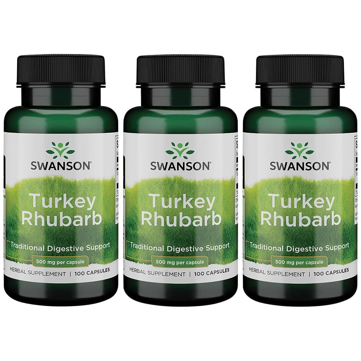 Swanson Turkey Rhubarb capsules for digestive health and daily wellness
