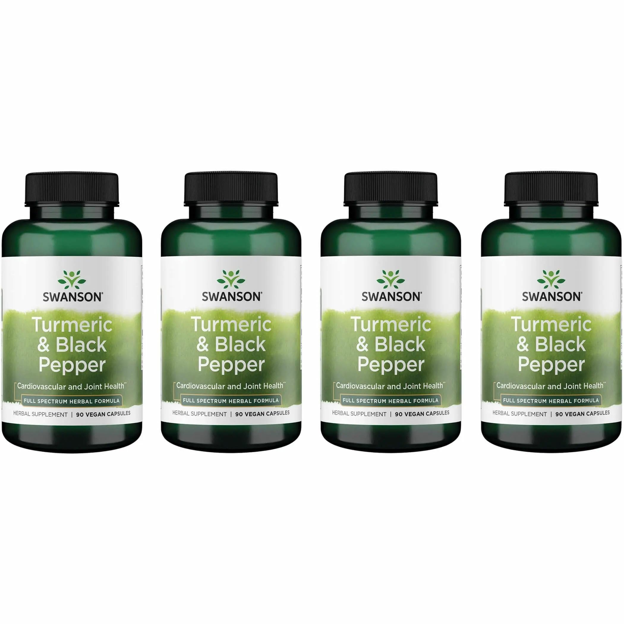 Swanson Turmeric & Black Pepper bottle front supports digestion and joint comfort