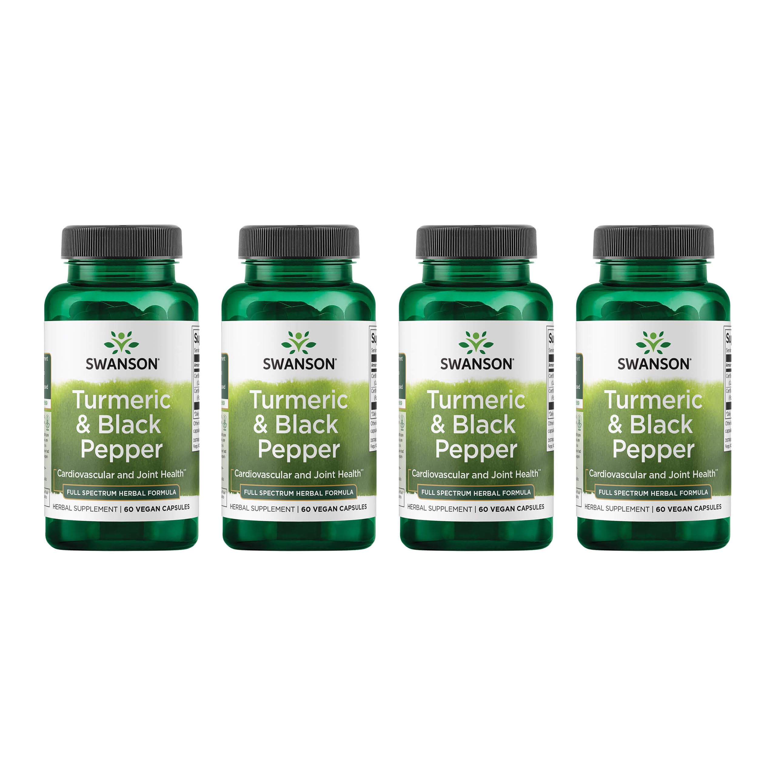 Swanson Turmeric & Black Pepper bottle front showing organic turmeric for joint support