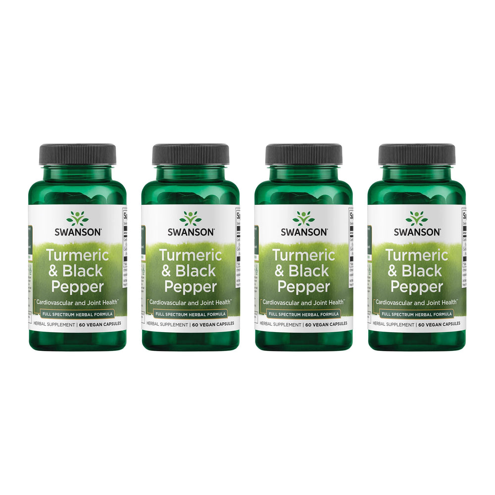 Swanson Turmeric & Black Pepper bottle front showing organic turmeric for joint support