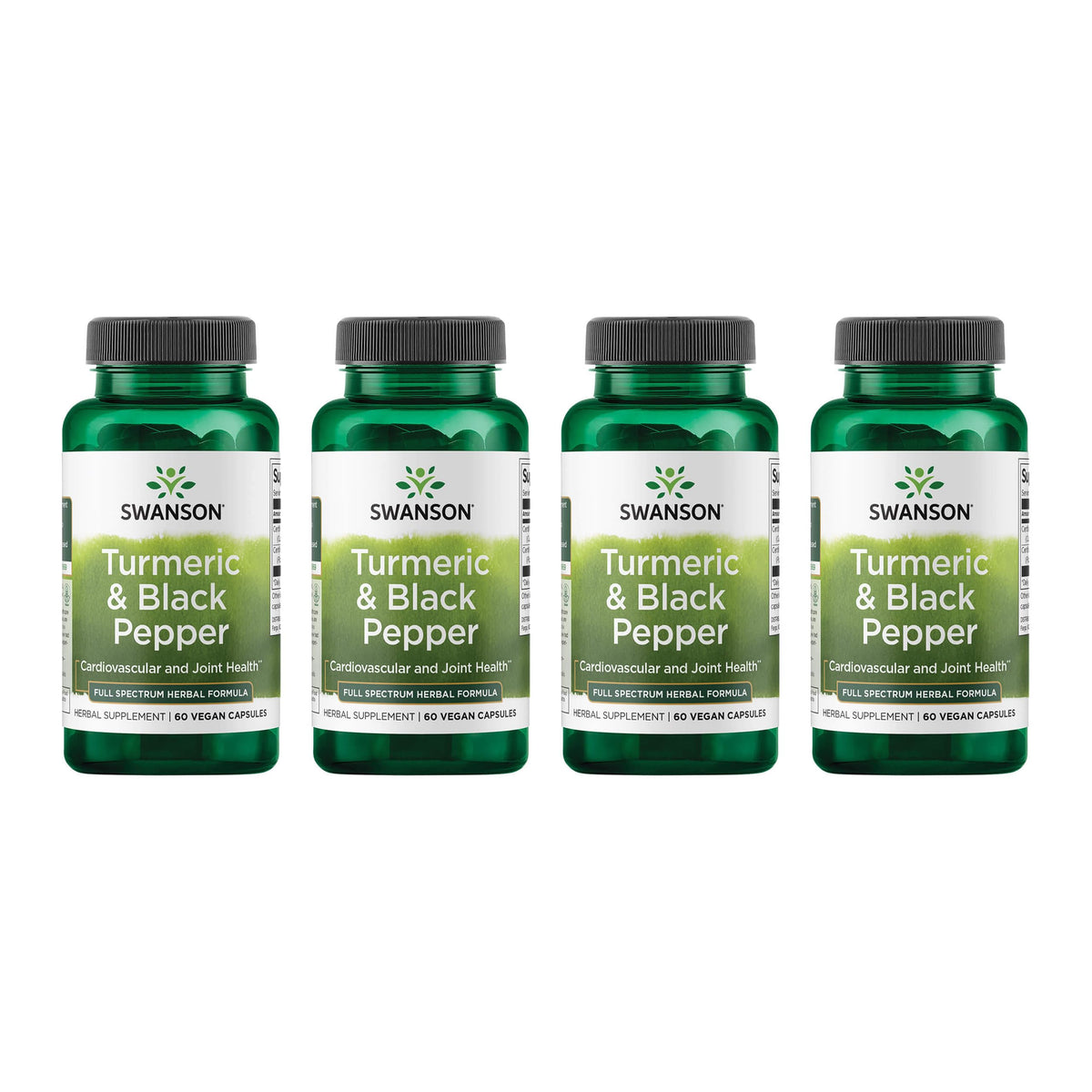 Swanson Turmeric & Black Pepper bottle front showing organic turmeric for joint support