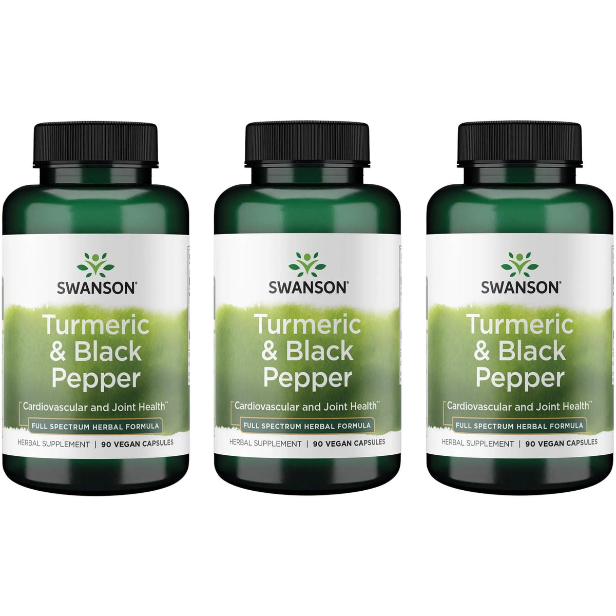 Swanson Turmeric & Black Pepper bottle shown for daily antioxidant support.