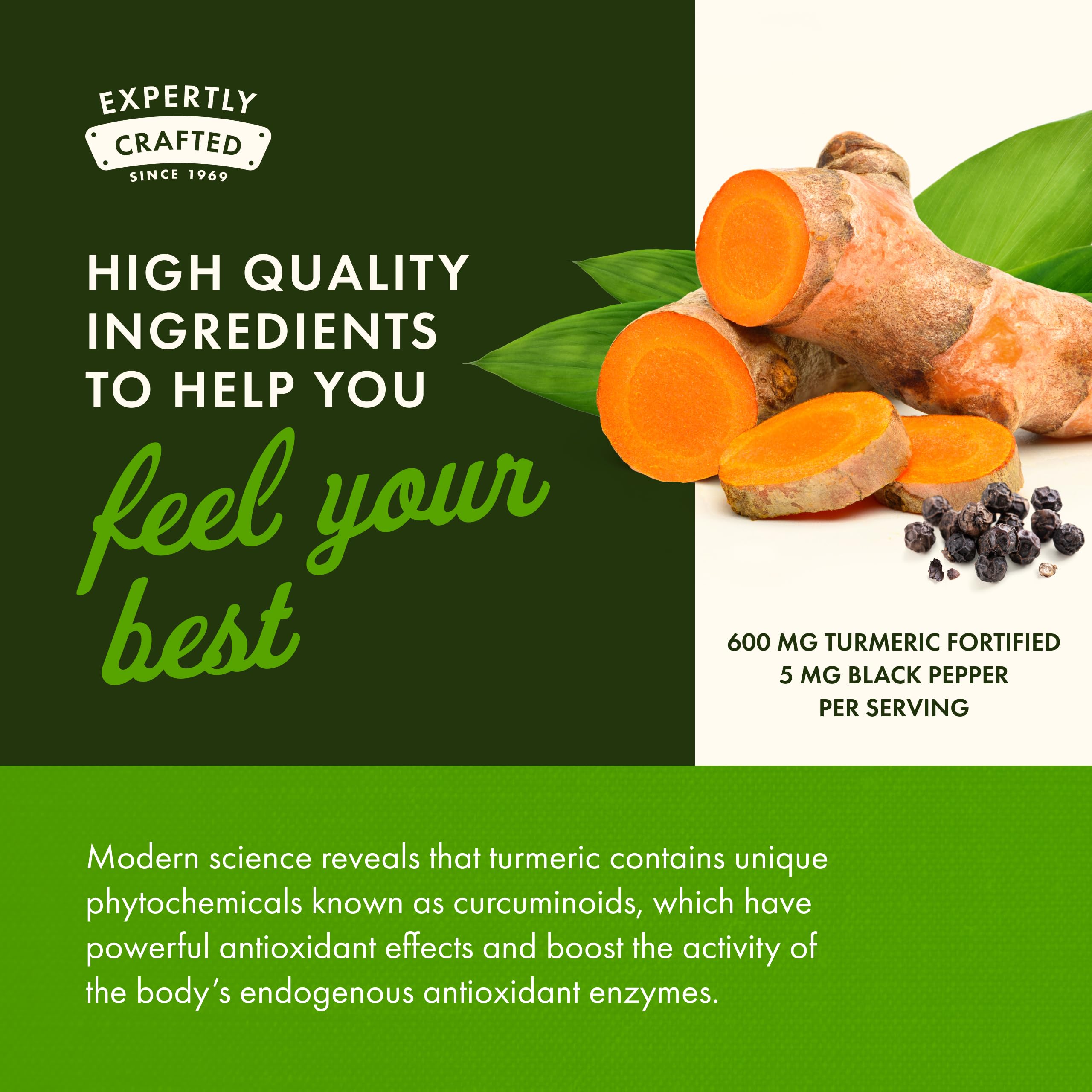 Swanson turmeric blend label close-up showing 600mg turmeric per capsule