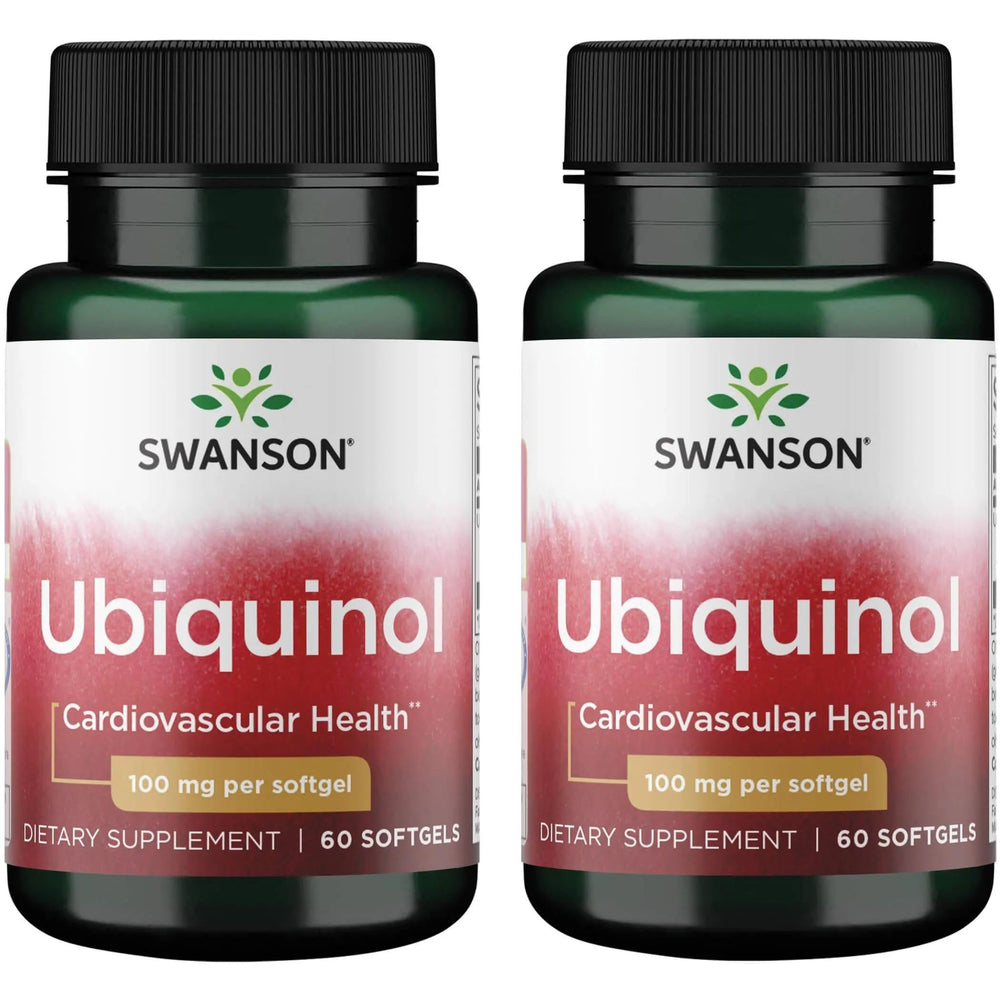 Swanson ubiquinol 100 mg bottle label shown for daily supplement use
