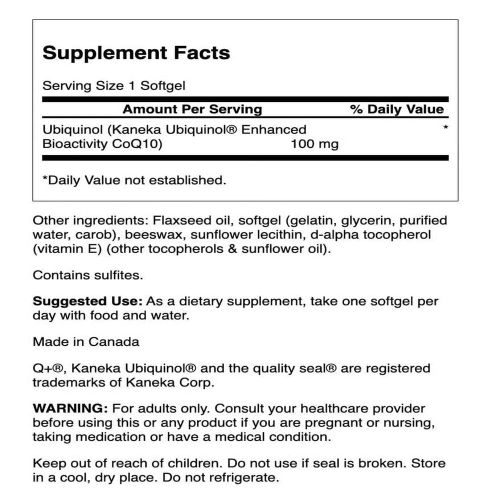 Swanson ubiquinol softgels in blister pack ready for convenient daily use
