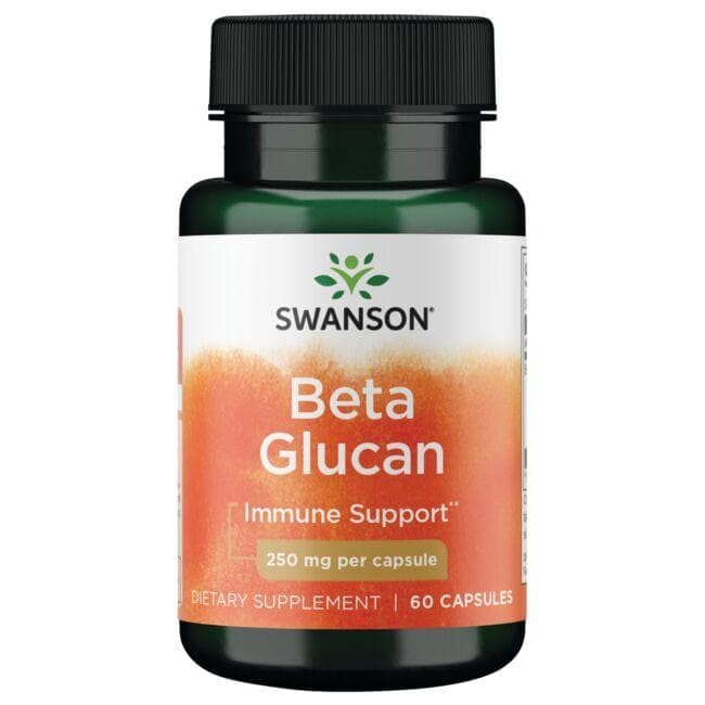 Swanson ULT BETARIGHT Beta Glucan bottle beside a glass of water implies easy ingestion.