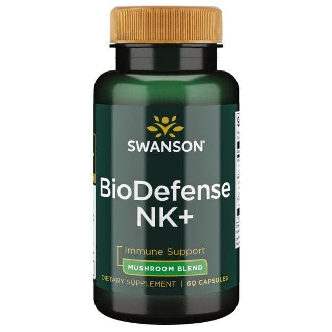 Swanson ULT BIODEFENSE NK+ Mushroom BLND 60C bottle cap closeup.