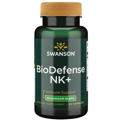 Swanson ULT BIODEFENSE NK+ Mushroom BLND 60C bottle cap closeup.