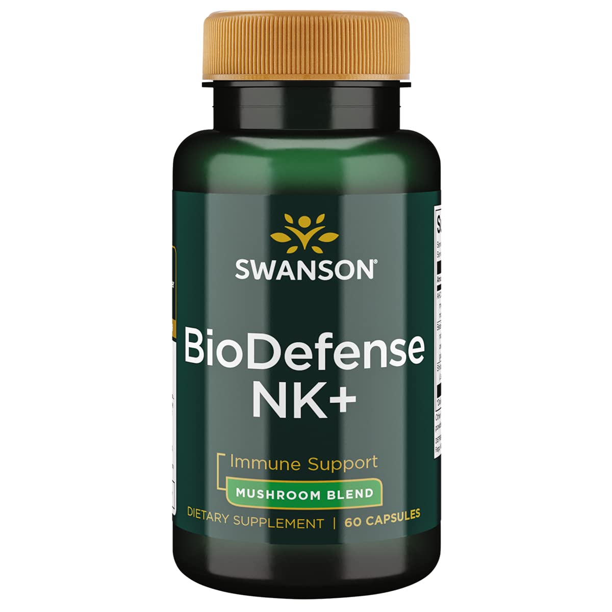 Swanson ULT BIODEFENSE NK+ Mushroom BLND 60C hero image showing immune-support blend.