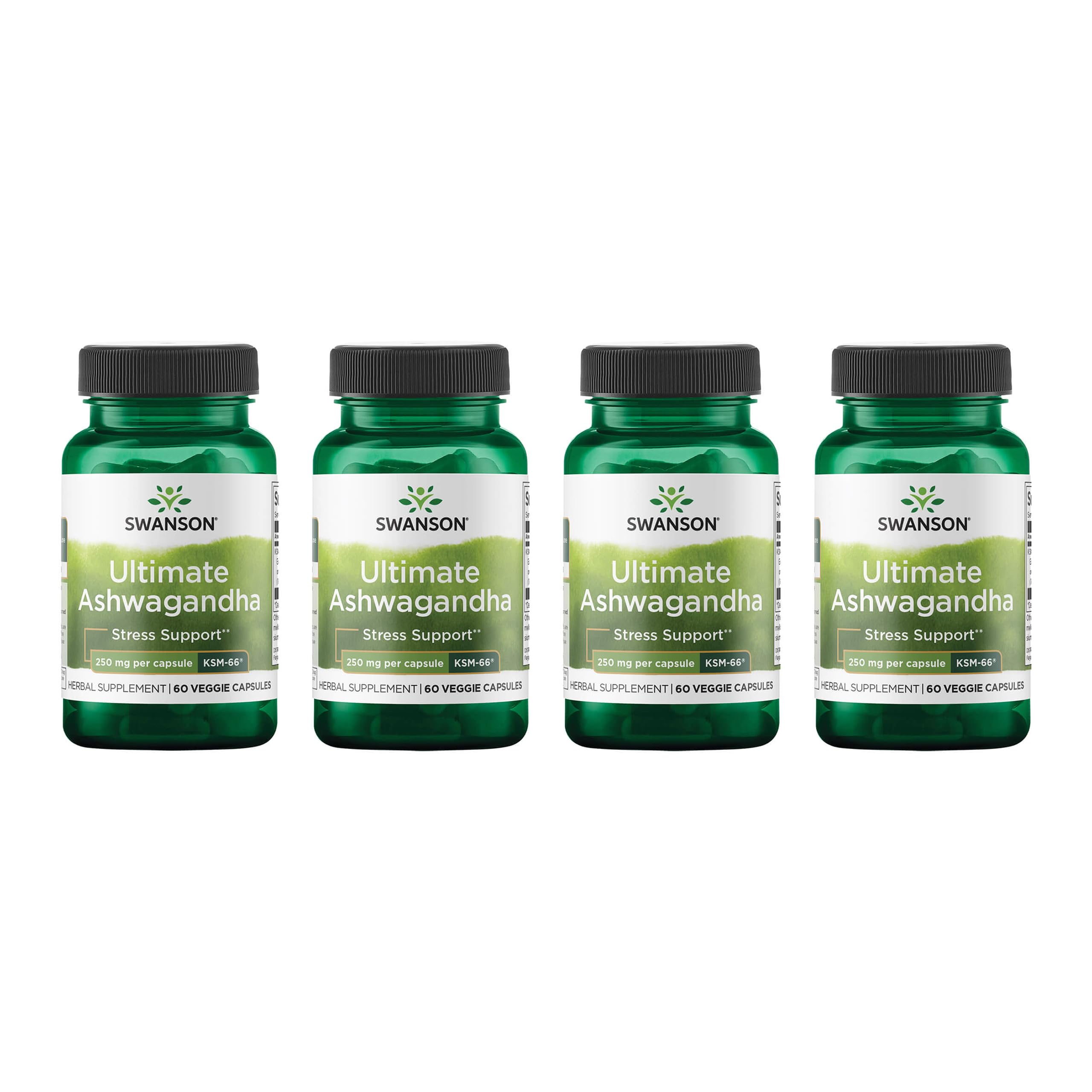 Swanson Ultimate Ashwagandha KSM-66 bottle for daily stress support
