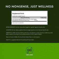 Swanson Ultimate Ashwagandha KSM-66 label highlighting ingredients