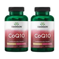 Swanson Ultra CoQ10 200 mg capsules in bottle front for heart health and energy support