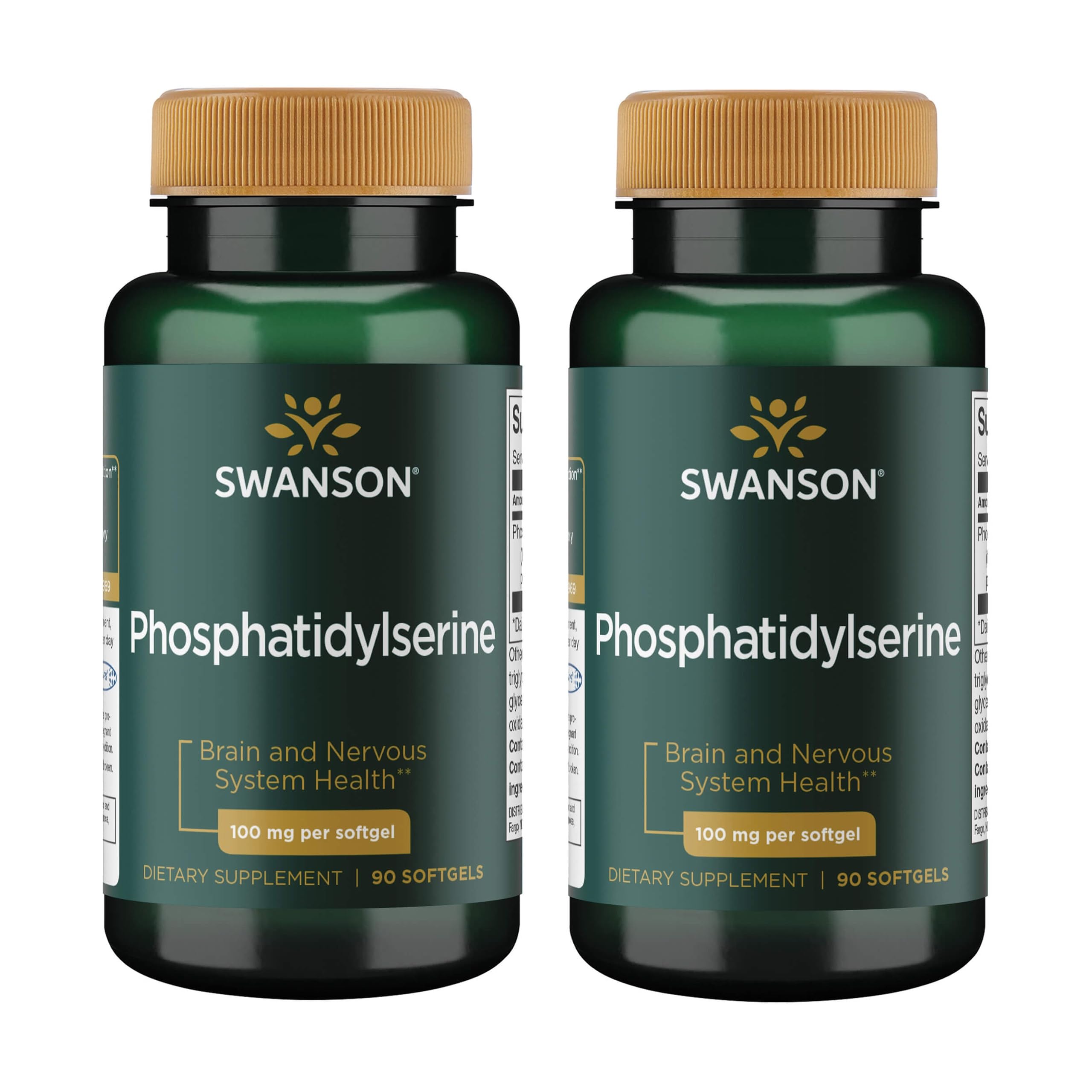 Swanson Ultra phosphatidylserine bottle with capsules supporting cognitive function.