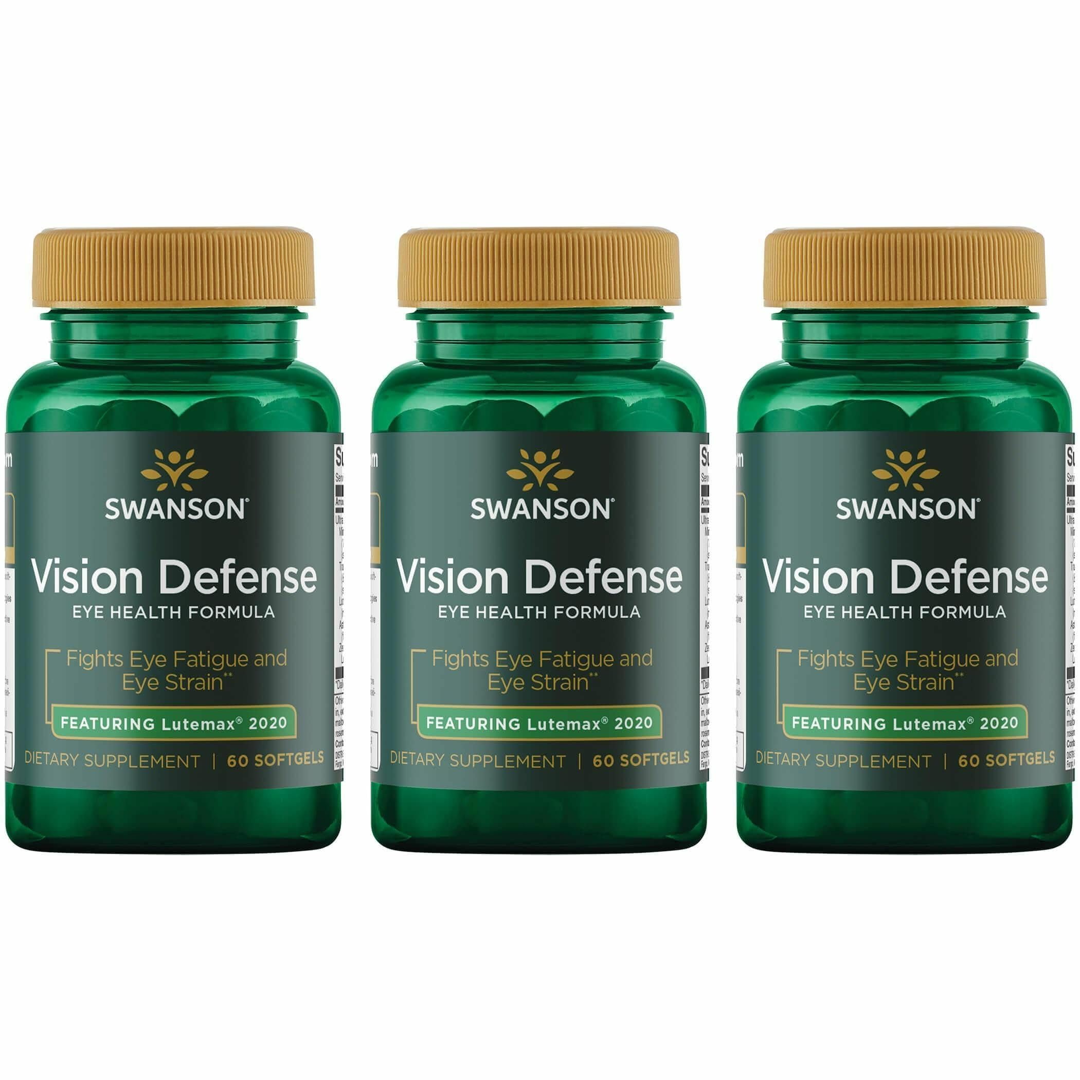 Swanson Vision Defense bottle front view highlighting packaging and eye health support