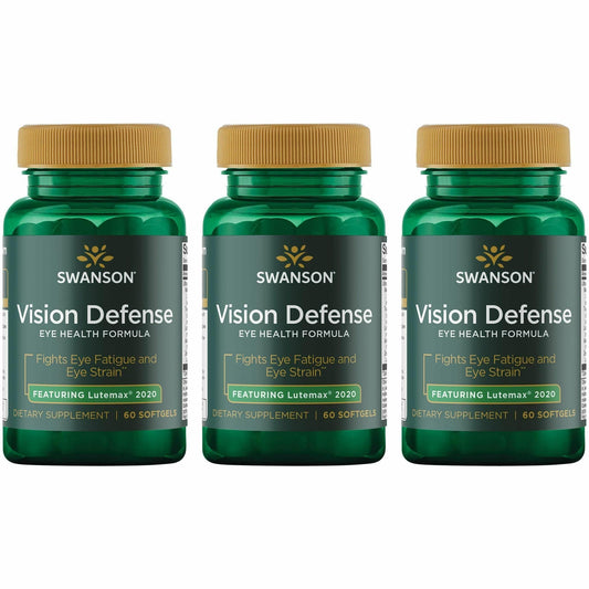 Swanson Vision Defense bottle front view highlighting packaging and eye health support