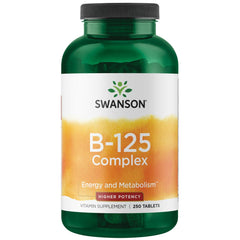 Swanson Vitamin B-125 Complex bottle front for daily nervous system support