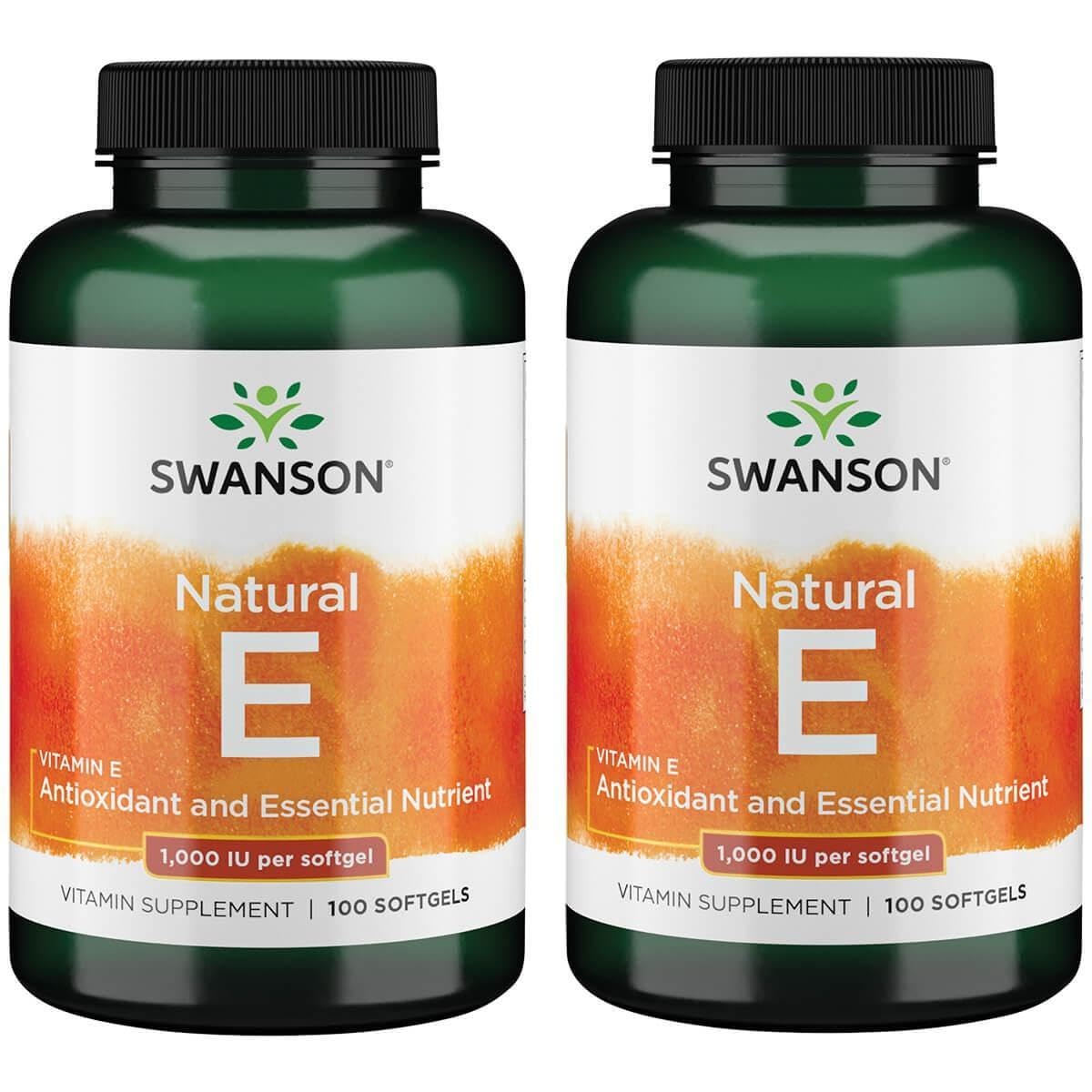Swanson Vitamin E softgel bottle with 1000 IU for daily heart health support