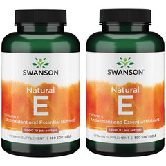 Swanson Vitamin E softgel bottle with 1000 IU for daily heart health support
