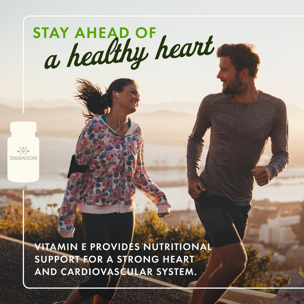 Swanson Vitamin E softgels capsule close-up highlights high-quality natural formula.