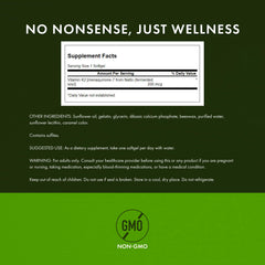 Swanson Vitamin K2 MK-7 natto label 

 showing natto-derived sourcing details.