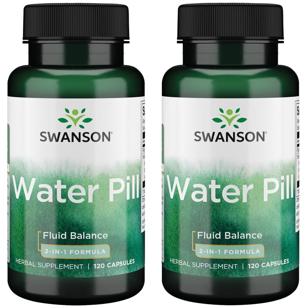 Swanson water pill bottle 2-pack for daily fluid balance support