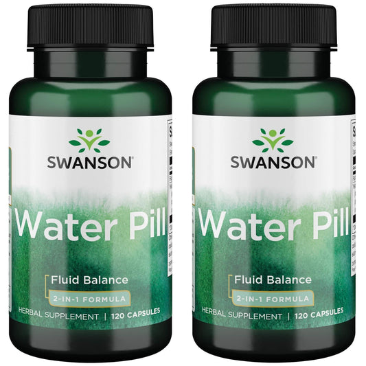 Swanson water pill bottle 2-pack for daily fluid balance support