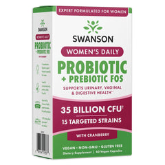 Swanson WMN Daily Prob W/PREB FOS capsules close-up for daily probiotic support